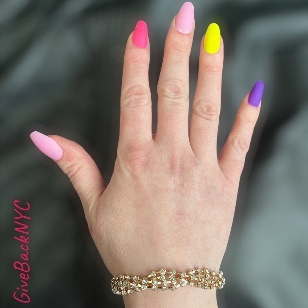 Crystal Geometric Link Chain Bracelet